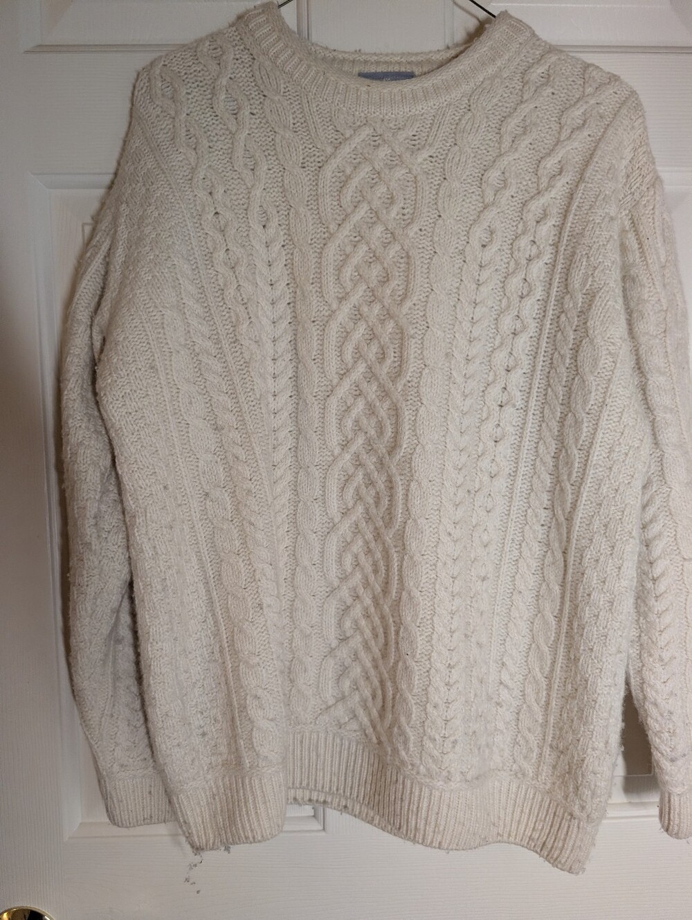 Aran Woolen Mills | Cream Merino Wool Knit Sweater